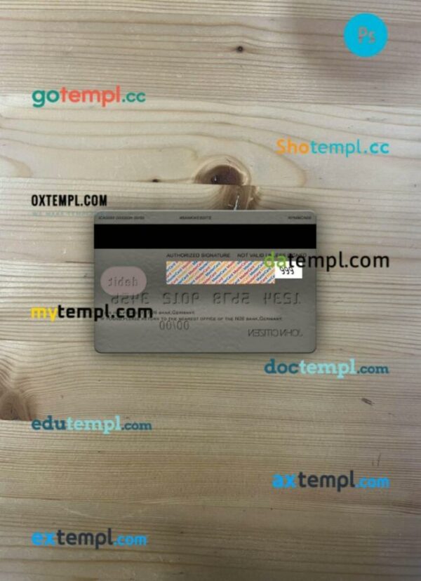 Germany N26 bank Germany debit mastercard PSD scan and photo taken image, 2 in 1 - Image 2
