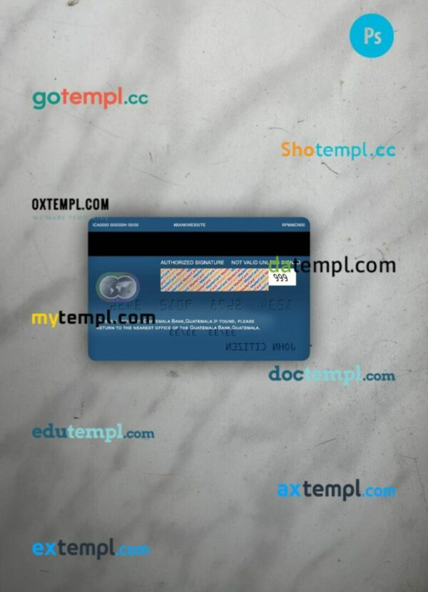 Guatemala Banco de Guatemala mastercard PSD scan and photo taken image, 2 in 1 - Image 2