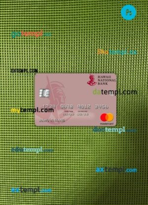 Hawaii, Hawaii National Bank mastercard PSD scan and photo-realistic snapshot, 2 in 1