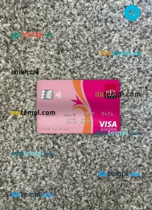 Hungary MKB bank visa electron card PSD scan and photo-realistic snapshot, 2 in 1