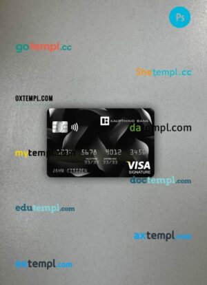 Iceland Kaupthing visa signature card PSD scan and photo-realistic snapshot, 2 in 1