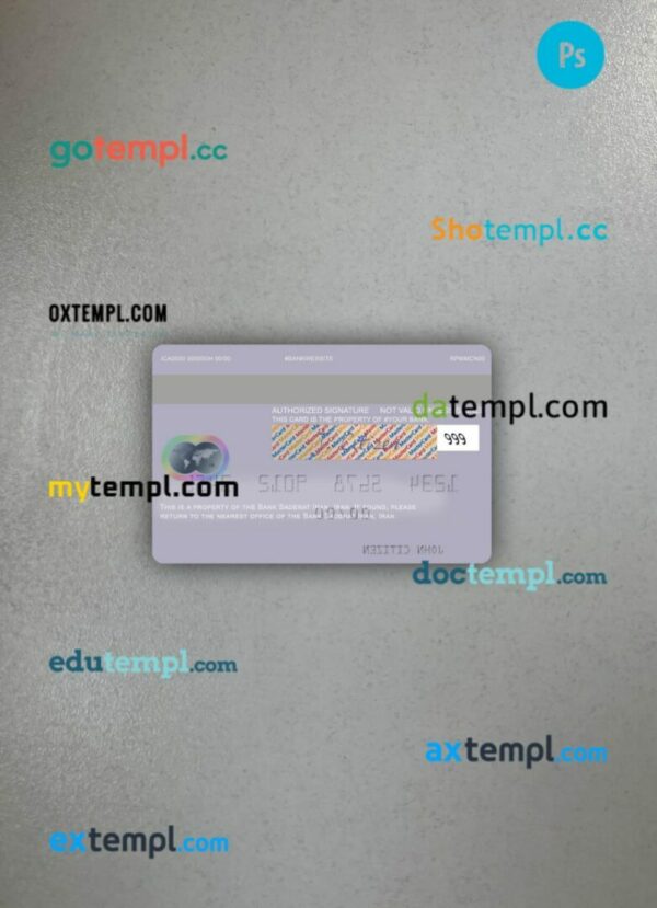 Iran Bank Saderat Iran mastercard PSD scan and photo taken image, 2 in 1 - Image 2