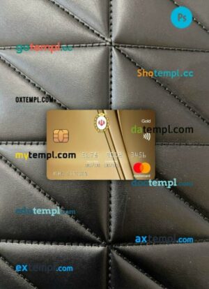 Iran Melli Bank mastercard gold PSD scan and photo taken image, 2 in 1