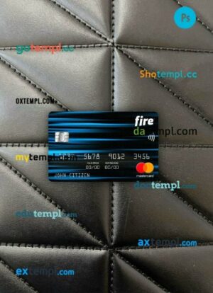 Ireland Fire Financial bank mastercard PSD scan and photo taken image, 2 in 1