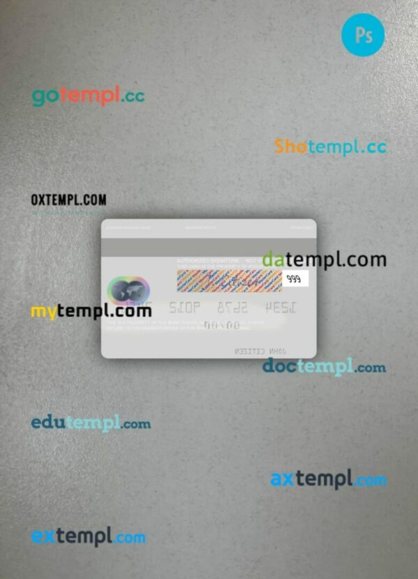 Israel Bank Hapoalim mastercard PSD scan and photo taken image, 2 in 1 - Image 2