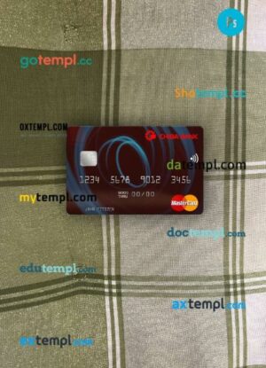 Japan Chiba Bank mastercard PSD scan and photo taken image, 2 in 1