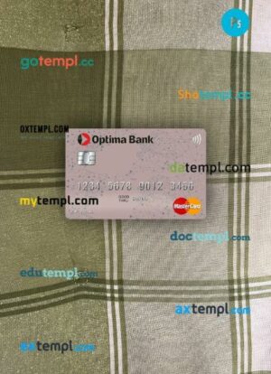 Kyrgyzstan Optima Bank mastercard PSD scan and photo taken image, 2 in 1