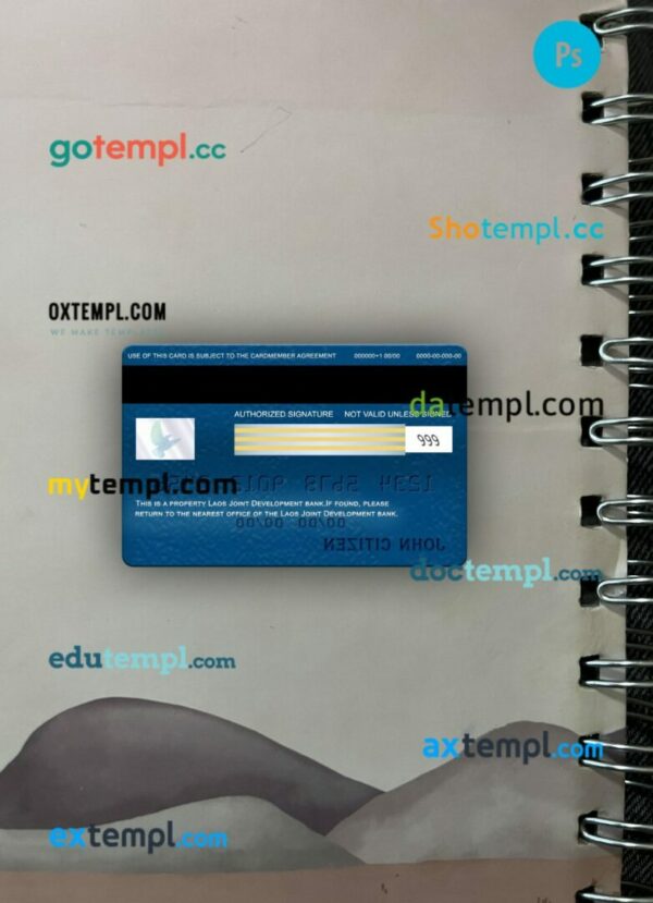 Laos Joint Development Bank visa classic card PSD scan and photo-realistic snapshot, 2 in 1 - Image 2