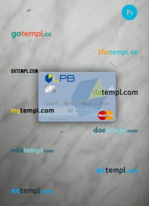Latvia LPB Bank mastercard PSD scan and photo taken image, 2 in 1