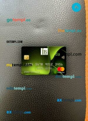 Liberia IB International Bank mastercard PSD scan and photo taken image, 2 in 1