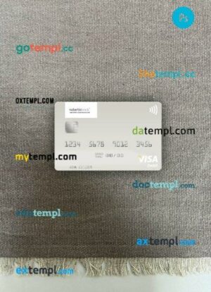 Liechtenstein Valartis Bank visa debit card PSD scan and photo-realistic snapshot, 2 in 1