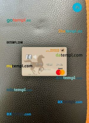 Mali Banque Atlantique mastercard PSD scan and photo taken image, 2 in 1