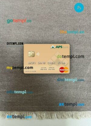Malta APS Bank Limited mastercard PSD scan and photo taken image, 2 in 1