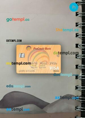 Moldova ProCredit Bank Visa Electron PSD scan and photo-realistic snapshot, 2 in 1, version 2