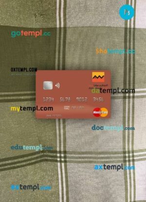 Morocco Attijariwafa Bank mastercard PSD scan and photo taken image, 2 in 1