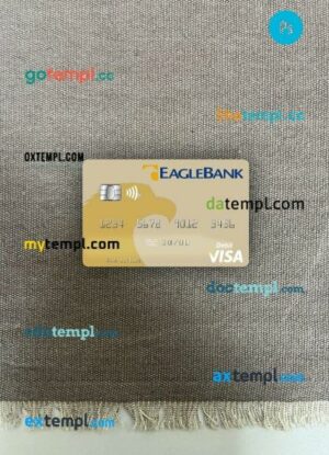 Nauru Eagle Bank Inc visa debit card PSD scan and photo-realistic snapshot, 2 in 1
