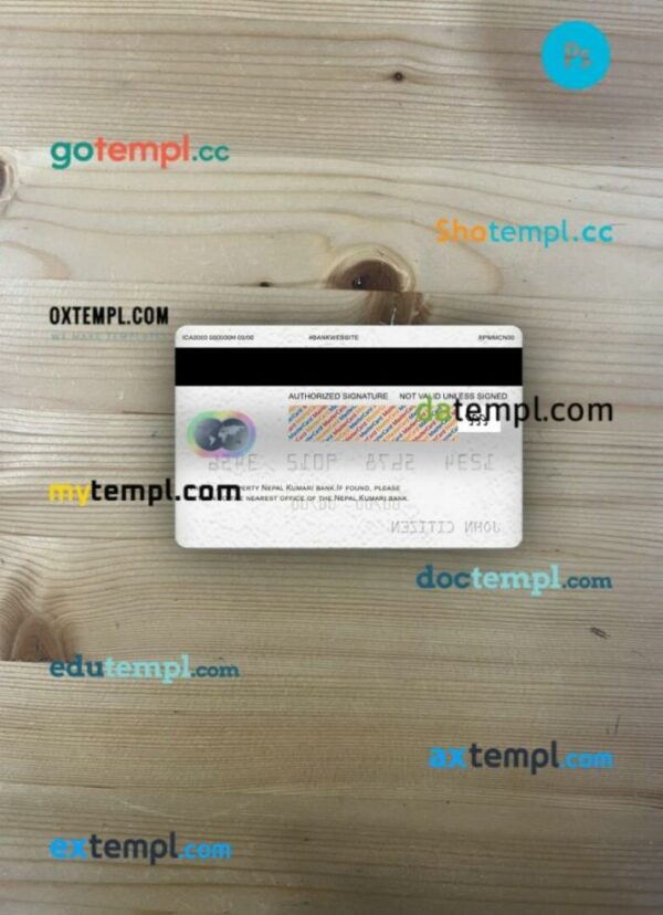 Nepal Kumari Bank mastercard PSD scan and photo taken image, 2 in 1 - Image 2