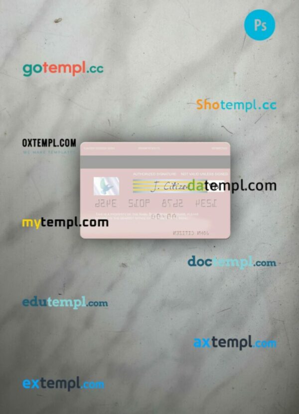 Nepal Nabil Bank visa debit card PSD scan and photo-realistic snapshot, 2 in 1 - Image 2