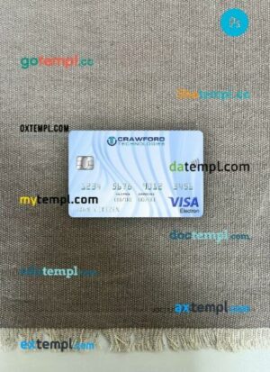Netherlands (Holland) Crawford Technologies Bank visa electron card PSD scan and photo-realistic snapshot, 2 in 1
