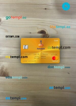 Netherlands Rabobank mastercard gold PSD scan and photo taken image, 2 in 1