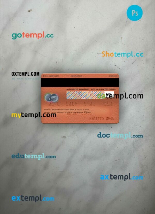 Nigeria GTBank mastercard PSD scan and photo taken image, 2 in 1 - Image 2