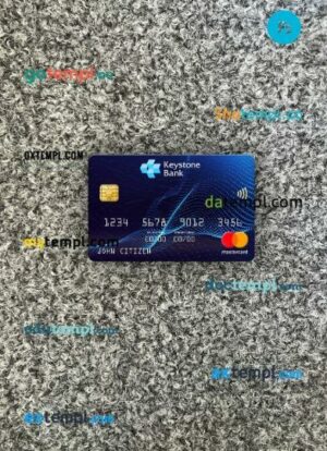 Nigeria Keystone Bank mastercard PSD scan and photo taken image, 2 in 1
