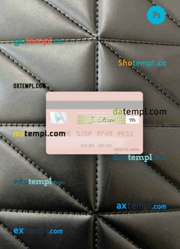 North Korea Daedong Credit Bank visa debit card PSD scan and photo-realistic snapshot, 2 in 1 - Image 2