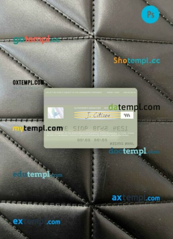 North Macedonia Stater Banka AD Kumanovo visa debit card PSD scan and photo-realistic snapshot, 2 in 1 - Image 2