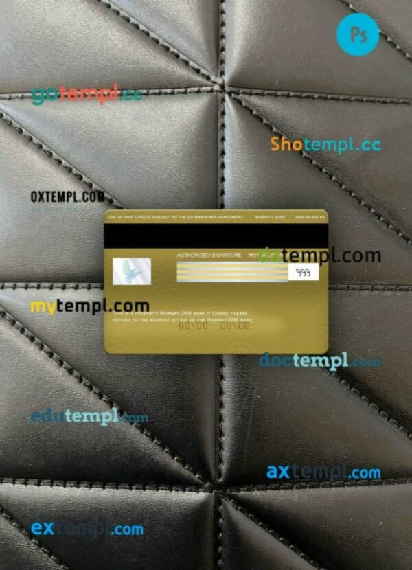 Norway DNB bank visa gold card PSD scan and photo-realistic snapshot, 2 in 1 - Image 2