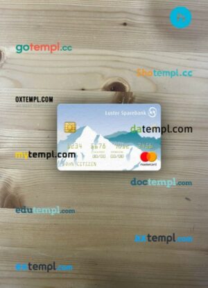 Norway Luster Sparebank mastercard PSD scan and photo taken image, 2 in 1