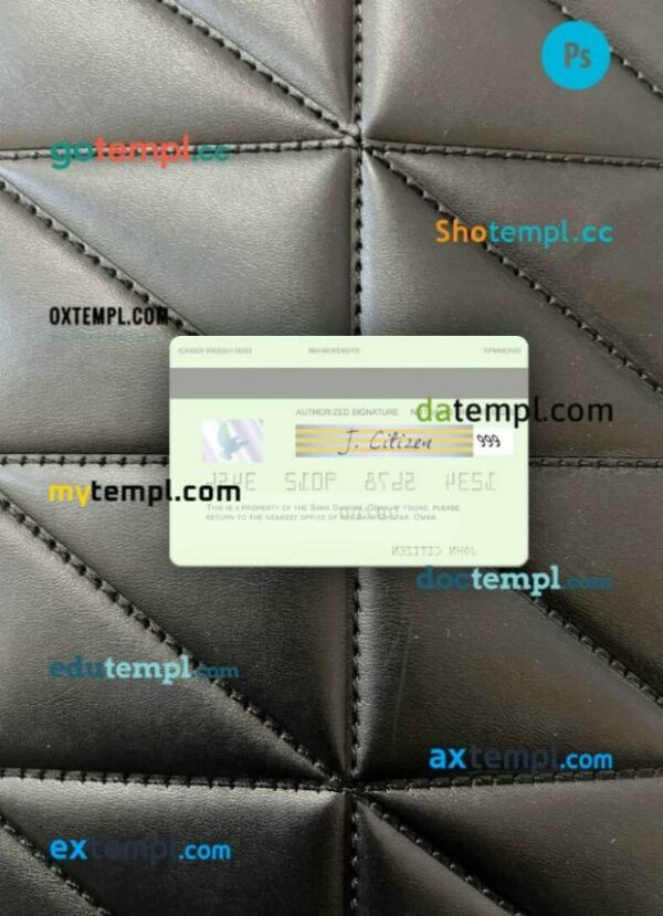 Oman Bank Dhofar visa debit card PSD scan and photo-realistic snapshot, 2 in 1 - Image 2