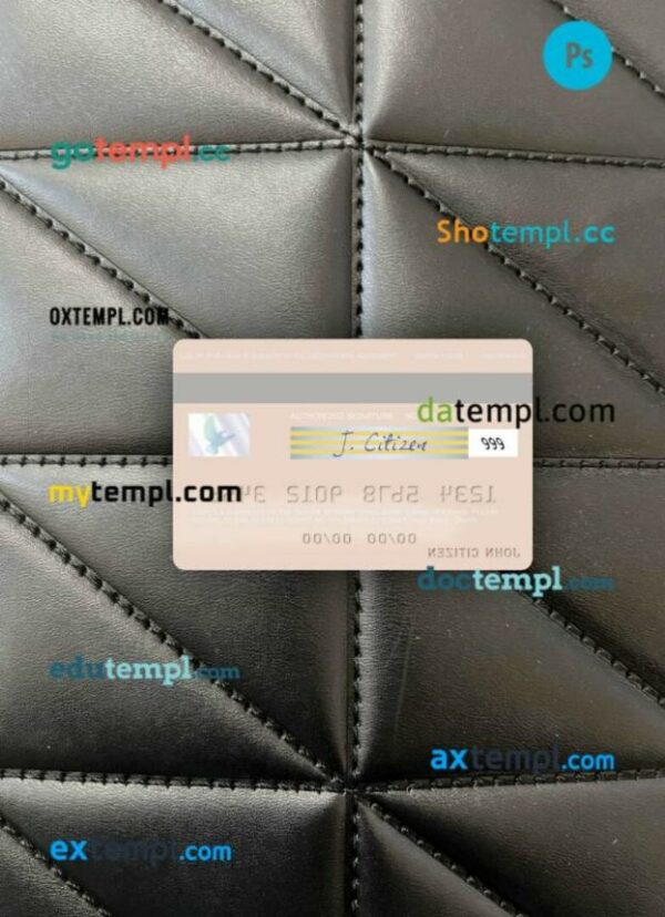Oman Sohar International Bank visa debit card PSD scan and photo-realistic snapshot, 2 in 1 - Image 2