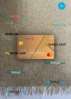 Panama Banco Aliado bank mastercard gold PSD scan and photo taken image, 2 in 1
