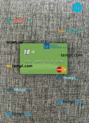 Paraguay Banco Amambay mastercard PSD scan and photo taken image, 2 in 1