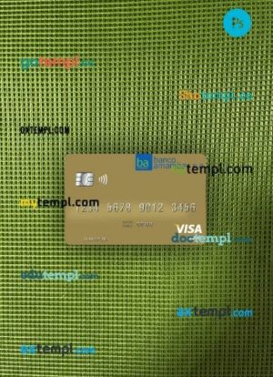 Paraguay Banco Amambay visa debit card PSD scan and photo-realistic snapshot, 2 in 1