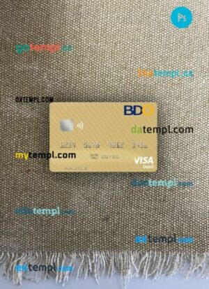 Philippines Banco de Oro visa debit card PSD scan and photo-realistic snapshot, 2 in 1