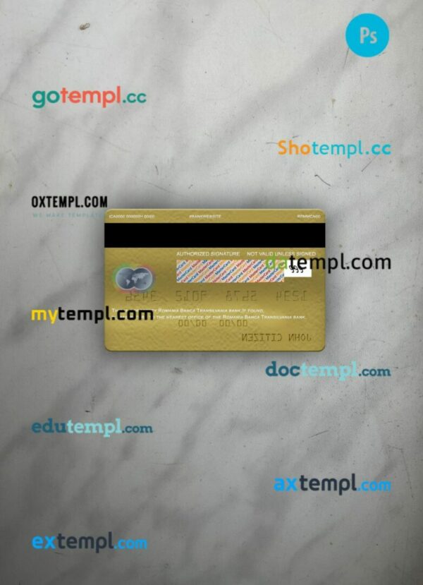 Romania Banca Transilvania bank mastercard gold PSD scan and photo taken image, 2 in 1 - Image 2