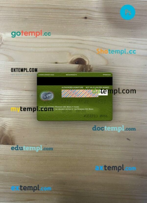 Romania CEC Bank mastercard PSD scan and photo taken image, 2 in 1 - Image 2