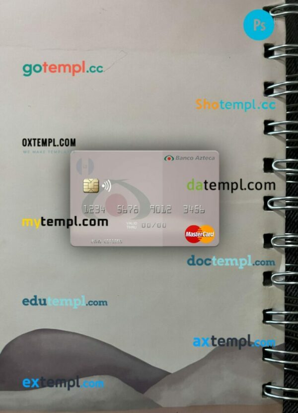 Salvador Banco Azteca mastercard PSD scan and photo taken image, 2 in 1