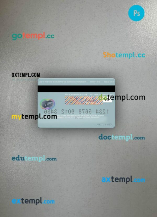 Salvador Bandesal Bank mastercard PSD scan and photo taken image, 2 in 1 - Image 2