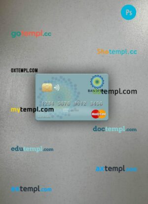 Salvador Bandesal Bank mastercard PSD scan and photo taken image, 2 in 1