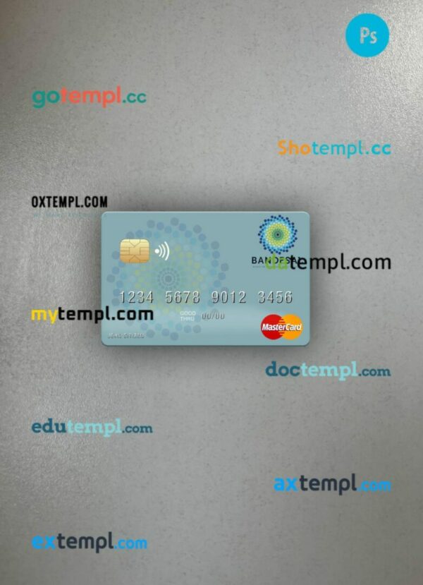Salvador Bandesal Bank mastercard PSD scan and photo taken image, 2 in 1