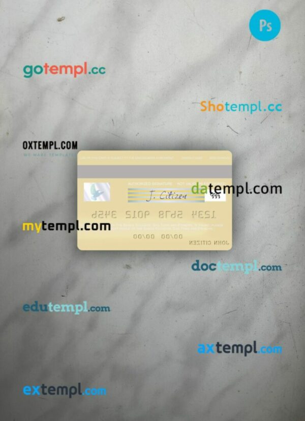 Sao Tome and Principe Banco Ecuador visa debit card PSD scan and photo-realistic snapshot, 2 in 1 - Image 2