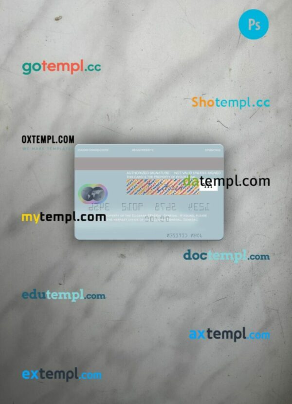 Senegal Ecobank Sénégal mastercard PSD scan and photo taken image, 2 in 1 - Image 2