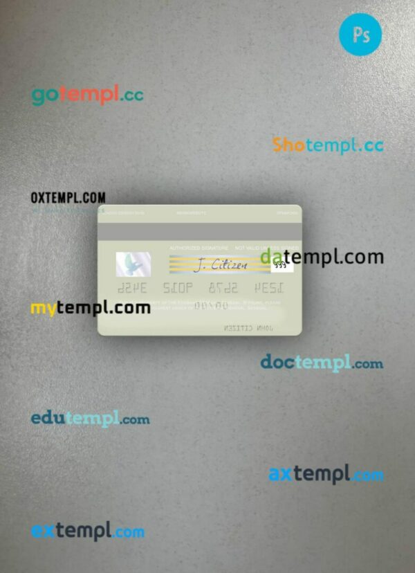 Senegal Ecobank Sénégal visa debit card PSD scan and photo-realistic snapshot, 2 in 1 - Image 2