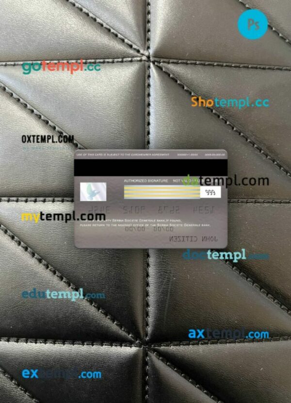 Serbia Societe Generale bank visa platinum card PSD scan and photo-realistic snapshot, 2 in 1 - Image 2