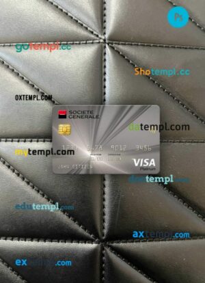 Serbia Societe Generale bank visa platinum card PSD scan and photo-realistic snapshot, 2 in 1