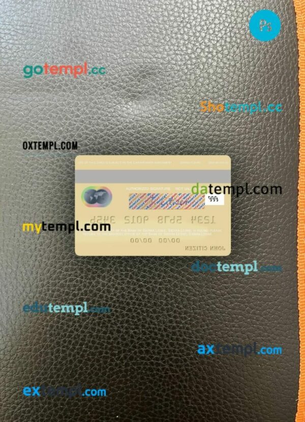 Sierra Leone Bank of Sierra Leone mastercard PSD scan and photo taken image, 2 in 1 - Image 2