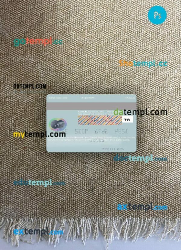 Sierra Leone National Development Bank mastercard PSD scan and photo taken image, 2 in 1 - Image 2