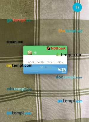 Sierra Leone National Development Bank visa debit card PSD scan and photo-realistic snapshot, 2 in 1
